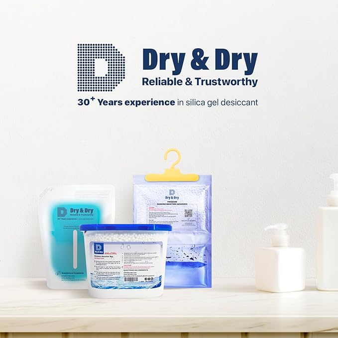 Dry & Dry Moisture Absorbers Refill Beads (15 LBS) - Dehumidifiers for Home Dehumidifier for Basement Dehumidifiers for Bedroom Small Dehumidifiers, Moisture Absorber Refill, Fragrance Free