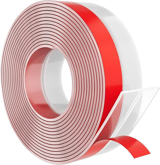 Heavy-Duty 20 ft x 2 in Weather Stripping, Extra Thick 2mm Door Draft Stopper Silicone Seal Strip for House and Glass Shower Doors for Collision and Side Gaps of Door and Windows, Clear