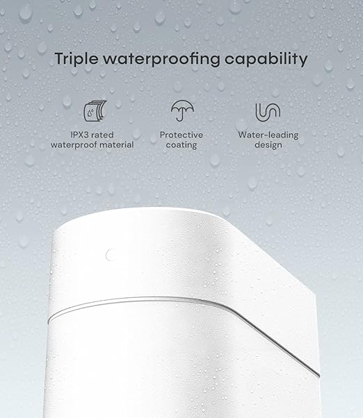 TOWNEW T3 Slim Automatic Infrared Motion Sensor Trash Can with Lid, Self Sealing & Changing, 3.4-Gal Waterproof, White, Touchless Trash Cans with Lids