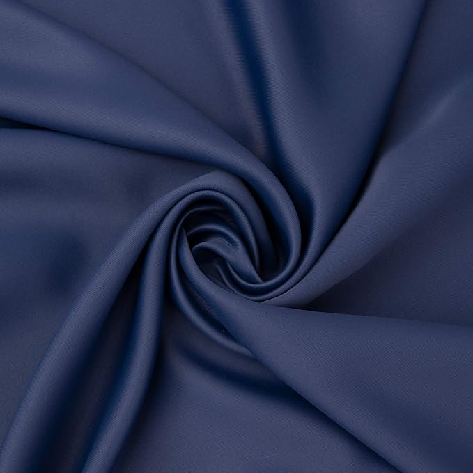 BGment Short Curtains Blackout 36 Inches Length - Rod Pocket Thermal Insulated Room Darkening Window Drapes for Kitchen Bedroom Bathroom, Navy Blue, 2 Panels, 42 x 36 Inch