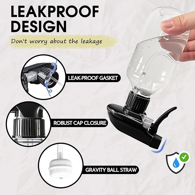 2 Packs Plastic Spray Bottles 360° Water Spray Bottle for Cleaning - 10 oz/300 ml Upside Down Spray Bottle Small Squirt Bottle with Adjustable Nozzle for Hair, Cooking, Plant, Pet (Brown + Green)