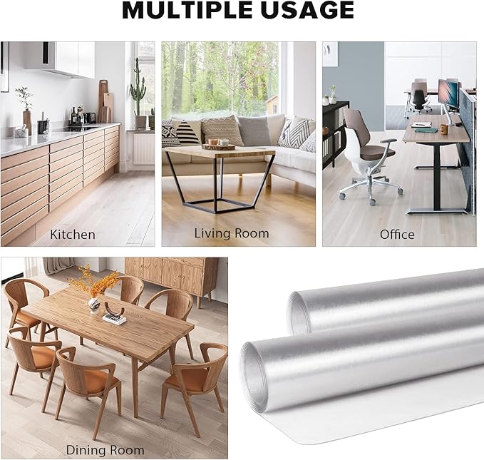 Floor Mats for Home, 6'×9' Clear Area Rug for Dining Room, Durable Non-Slip Hard Floor Rolling Chair Protector, PVC Waterproof Mat for Kitchen, Bedroom, Pet Litter Mat