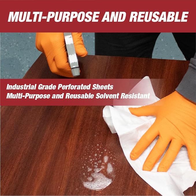26029 Prep Wipe WHITE Lint Free Cleaning Towels Pack of 300 Sheets, 10" x 14" (1 Box) - Multi-purpose, Reusable, Perforated, Industrial Grade Perforated Sheets- 26029