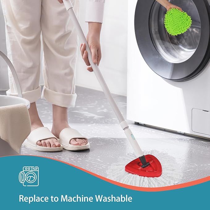 3 Pack Mop Replacment Heads for O-Ceda Mop Replace Head Spin Mop Heads Replacements, Microfiber Spin Mop Refills for Bath/Living Room Cleaning