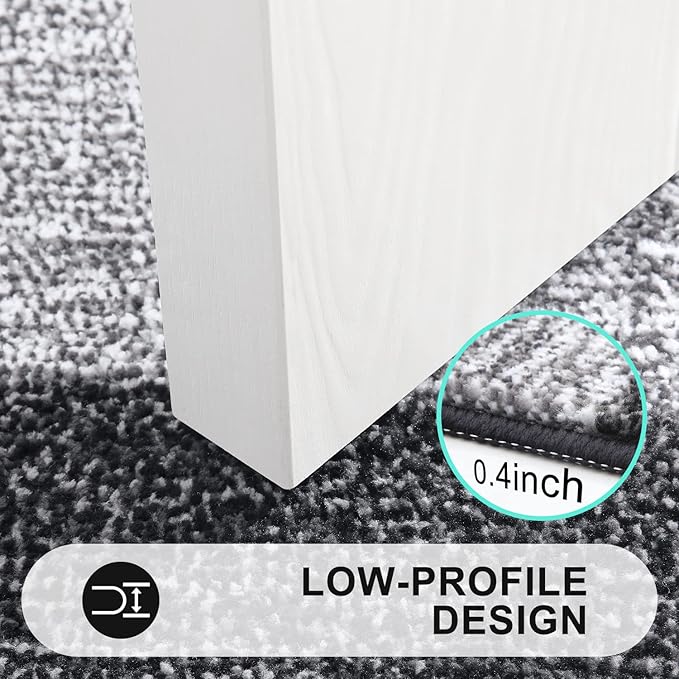 Kitinjoy Indoor Outdoor Door Mat, 71x24 Non-Slip Absorbent Dirt Trapper, Low-Profile Washable Inside Entrance Front Floor Mat, Sturdy Soft Entry Doormats for Entryway, Black