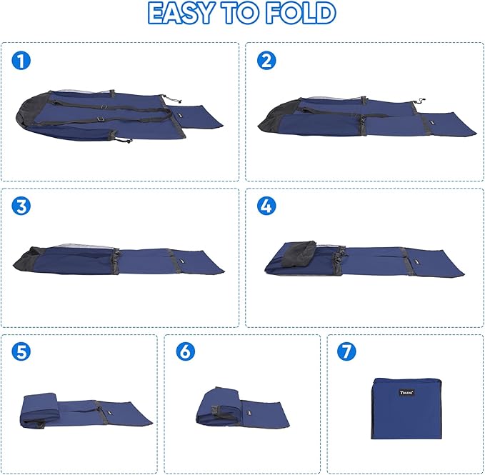 BALEINE 120L Laundry Bag Backpack, 900D Oxford Fabric Large Travel Laundry Bags with Shoulder Straps and 2 Mesh Pockets for College Dorm, Apartment, Laundromat (Navy, 120L)