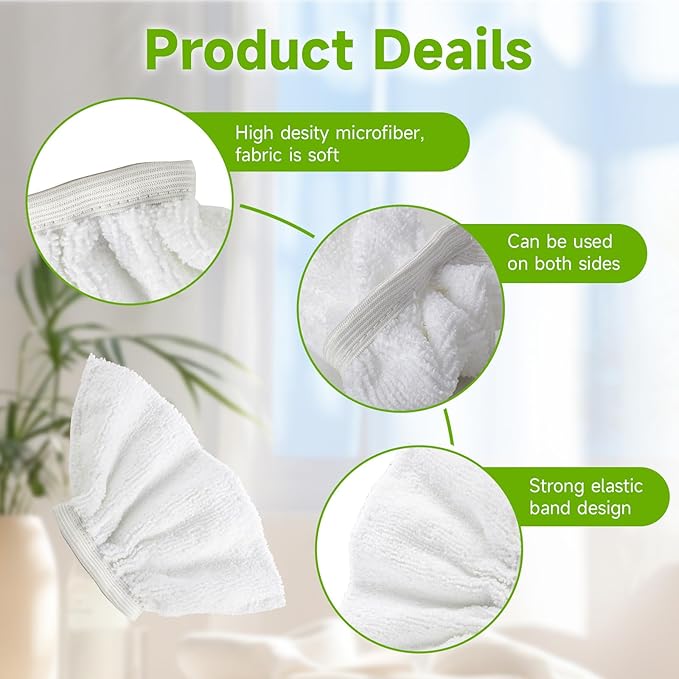 4Pack Microfiber Cloths for Handheld Steam Cleaner Compatible with Bissell Steam Shot, Comforday, PurSteam, Wagner Spraytech, Universal Washable Steam Cleaner Accessories (4)