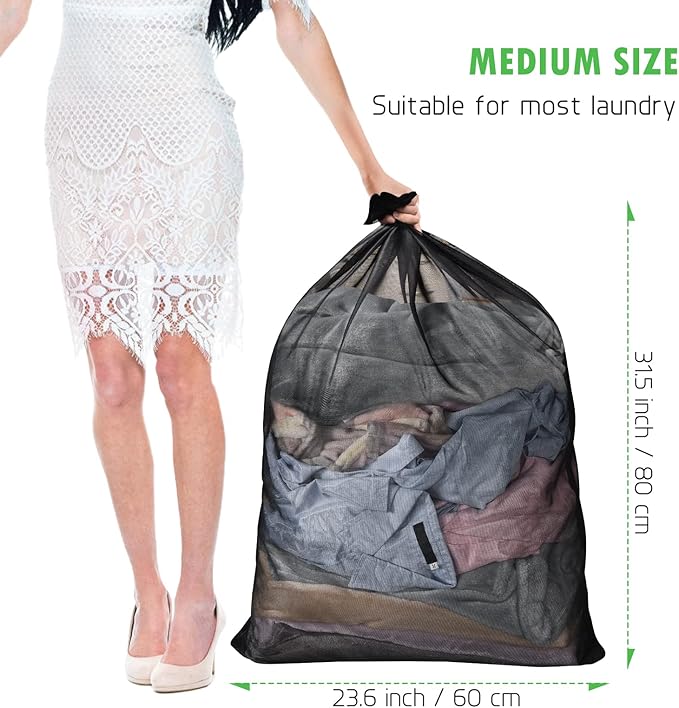 2 Pack Mesh Laundry Bags 24 x 32 inch Laundry Garment Bag Mesh Large Lingerie Wash Bags Zippered Garment Washing Net for Underwear Hosiery Blouse Sweater Dress