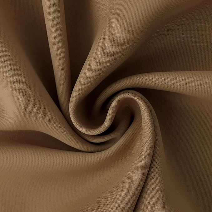 BGment Taupe Blackout Curtains 45 Inches Length for Short Kitchen Window - Small Thermal Insulated Drapes with Rod Pocket Privacy for Cafe Bathroom, 34 x 45 Inch, 2 Panels