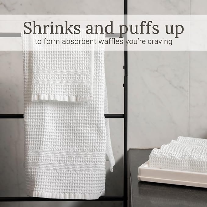 GILDEN TREE Waffle Bath Sheet Large Bath Towels Quick Dry Thin Body Towels, 40x80 Oversized Bath Towels for Adults, Classic Style (White)