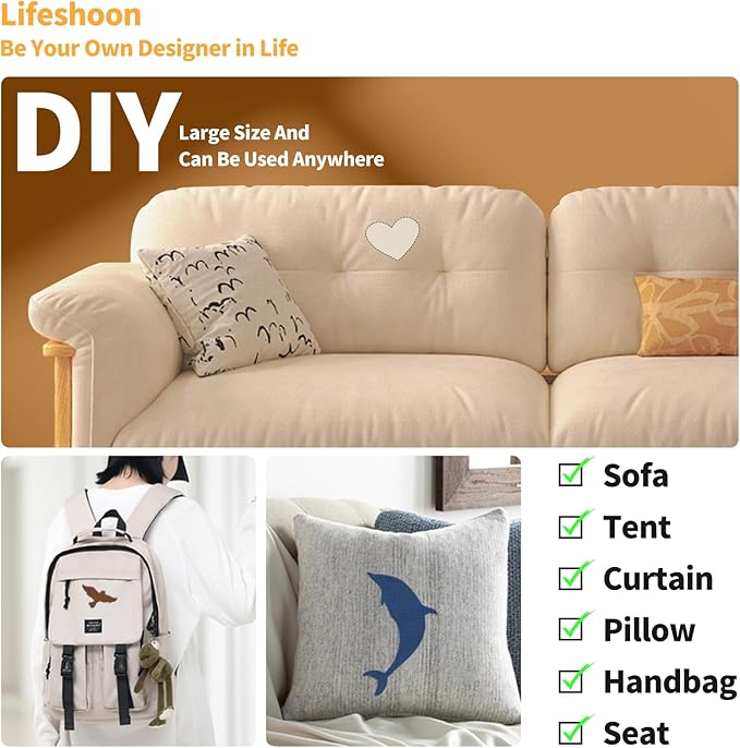 Fabric Repair Patches, 35X79 Inch Canvas Self-Adhesive Fabric Patches Tape Durable, DIY Large Canvas Repair for Sofa, Couches, Furniture, Chair, Clothing （35X79 Inch, White）