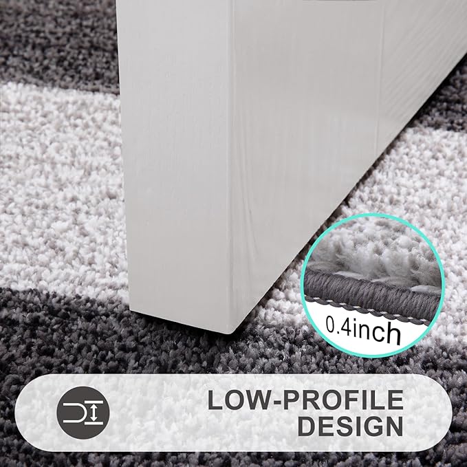 Kitinjoy Indoor Outdoor Door Mat, 71x47 Non-Slip Absorbent Dirt Trapper, Low-Profile Washable Inside Entrance Front Floor Mat, Sturdy Soft Entry Doormats for Entryway, Grey