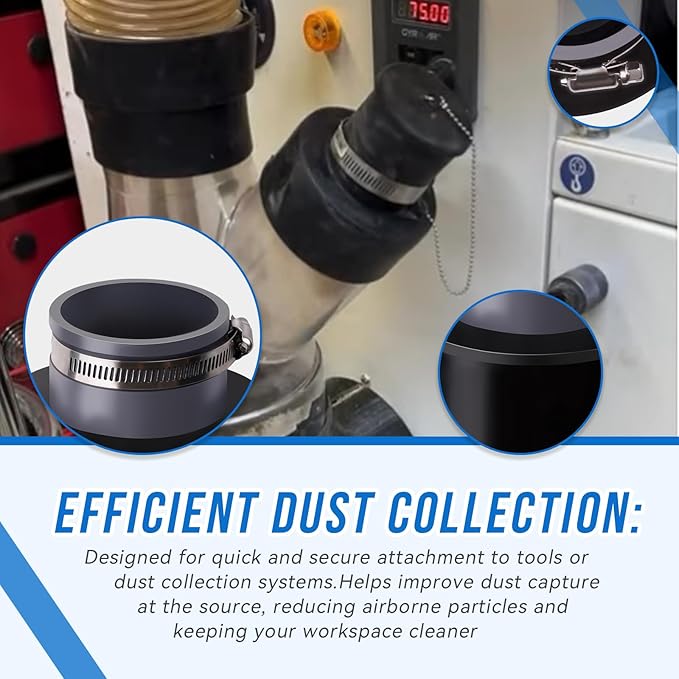 2.5'' Dust Collection Ports Port(2 Ports & 2 Metal Hose Clamps) Compatible with 2.5-inch dust collection hoses(Pack Of 2)