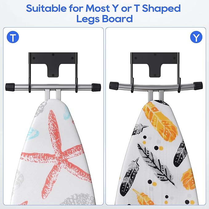 ORLESS Ironing Board Holder Wall Mount, Ironing Board Hanger, Ironing Board Holder, Iron Board Hook Wall Mount, for Laundry Rooms