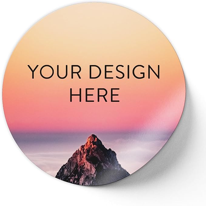 100 Custom Vinyl Stickers - Upload Your own Image, Text, Design, Logo - Personalized Logo Labels for Handmade, Packaging, Bottle, Jars, Candle, Brand Stickers (Mountain, 1.5x1.5)