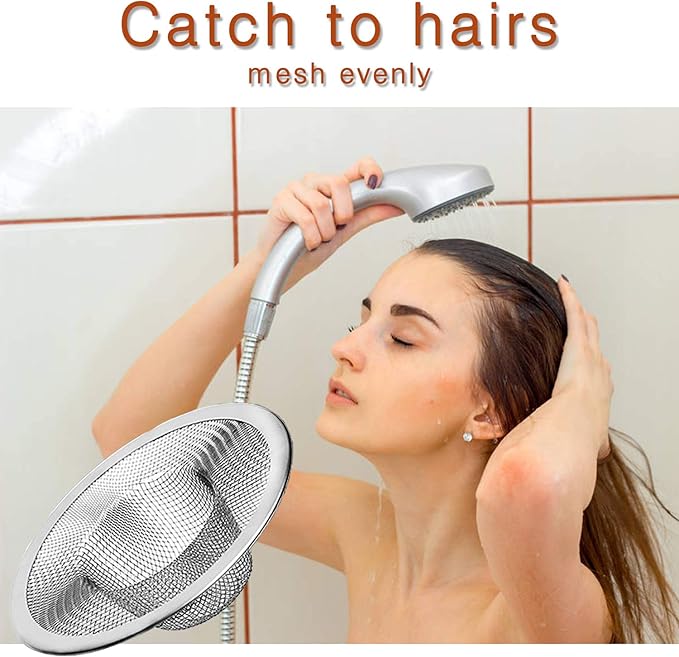 4pcs Heavy Duty Stainless Steel Slop Basket Filter Trap, 4.41" Top / 2.44" Mesh Metal Sink Strainer,Perfect for Kitchen Sink/Bathroom Bathtub Wash Basin Floor Drain Balcony Drain Hole,Utility…