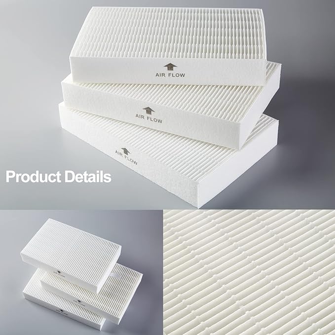 HPA300 HEPA Filter Replacement for Honeywell HPA300 Series Air Purifiers HPA300, HPA300VP, HPA304, HPA3300, Replace HRF-R3 (3 Ture HEPA R Replacement Filter + 4 Activated Carbon Pre-Filter)