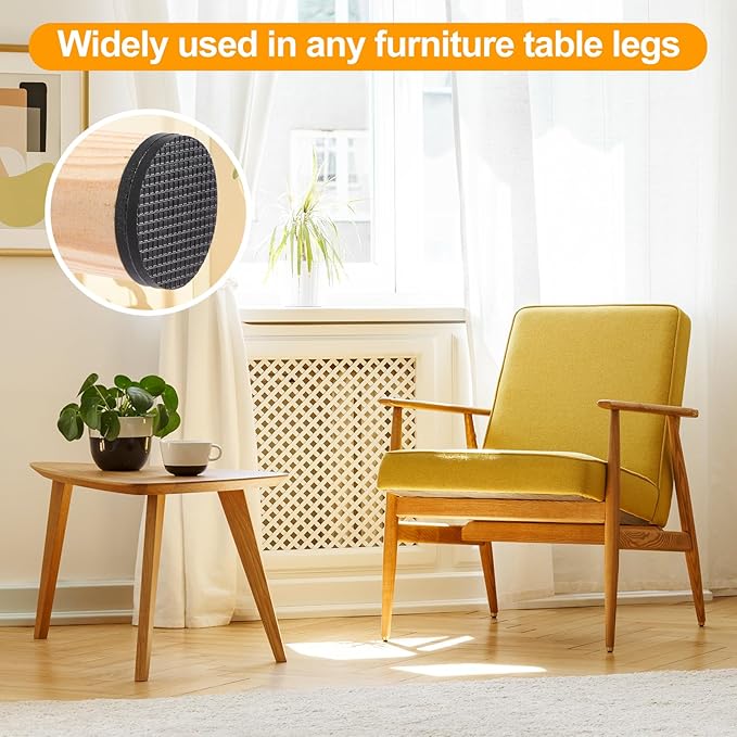 CHUNZEXI Non Slip Furniture Pads - 32 Premium Furniture Grippers Self Adhesive Rubber Furniture Feet, Anti Slide Furniture Hardwood Floor Protector for Keep Couch Stoppers (1.5 inch Round)