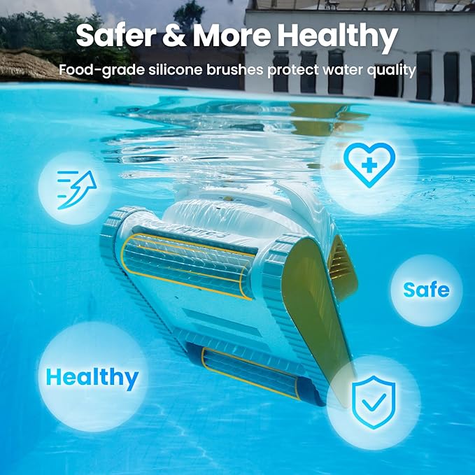 Hydro 3 Cordless Robotic Pool Cleaner, 150W Pool Vacuum with Wall Climbing Function, 200mins Runtime, 2 Brushless Motor + 4.1L Filter Basket Ideal for Inground Aboveground Pools