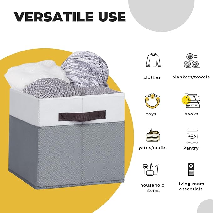 Criusia Storage Cubes for Cube Organizer - 13 inch Fabric Storage Bins for Organizing Clothes Toys Blanket -8 Pack Versatile Storage Baskets for Shelves/Storage and Organization for Bedroom RV Closet