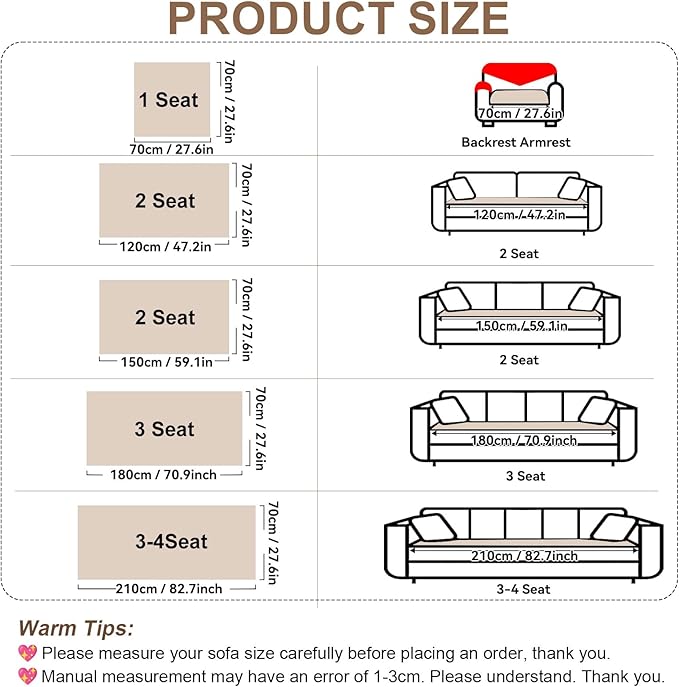 OTOB Plush Couch Cover for Dogs Washable, Non Slip Fuzzy Soft Armrest Backrest Sofa Slipcovers Geometric Jacquard Pet Friendly Couch Covers Protector All Season, 1 Piece (White, 27.6"x27.6")