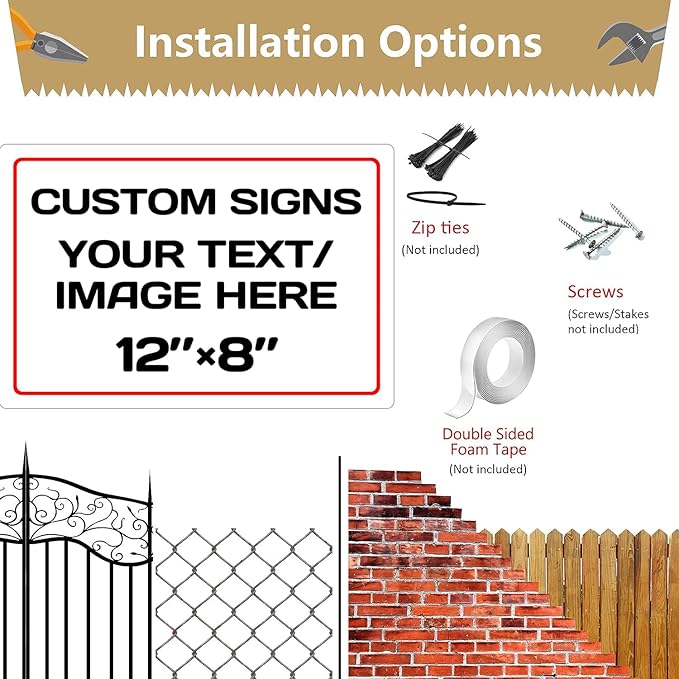 Personalized Aluminum Weatherproof Metal Sign - Multiple Sizes, Custom Text & Picture, Hazard, Garden, Custom Door Sign