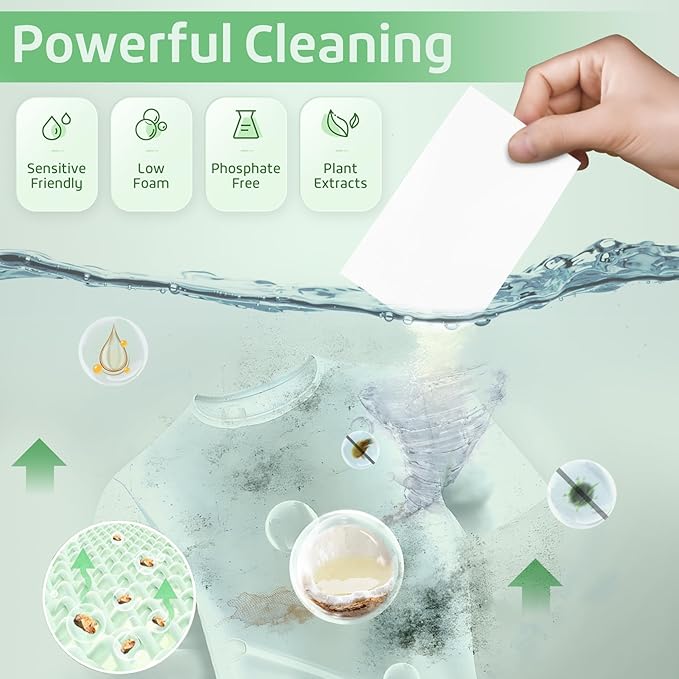 Poesie Laundry Detergent Sheets 3 Pack 480 Count 240 Loads Laundry Detergent for Travel Home Save Space Portable Laundry Strips Hypoallergenic Concentrated Soap Sheets Washing HE Fragrance Free