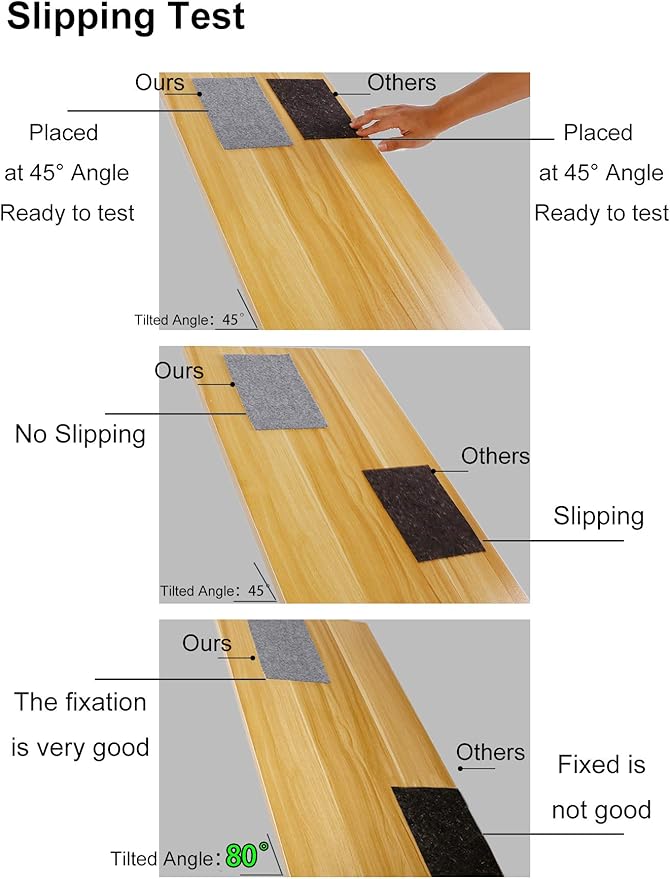Non Slip Rug Pad Grippers - 2x4, 1/8" Thick, (Felt + Rubber) Double Layers Area Carpet Mat Tap, Provides Protection and Cushioning for Hardwood or Tile Floors
