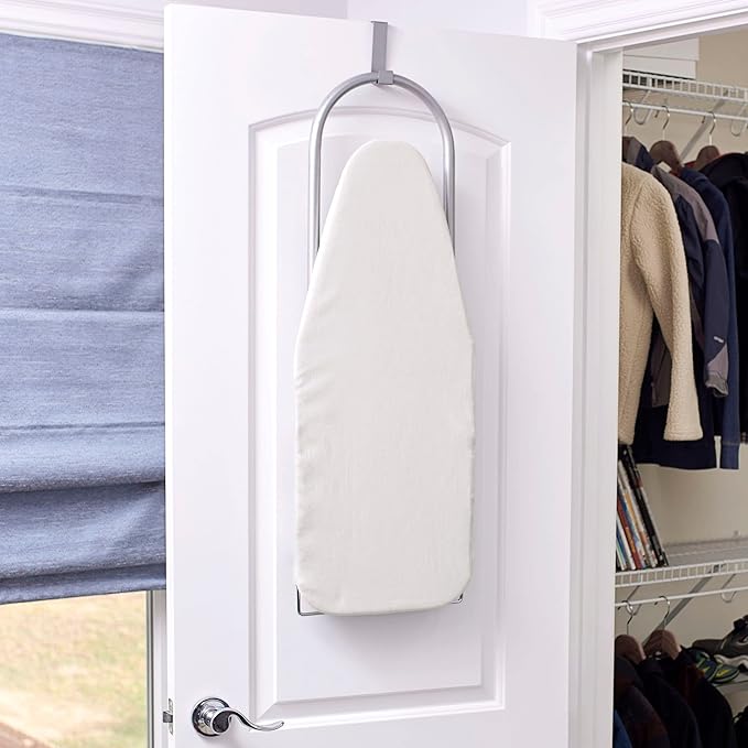 Household Essentials Tabletop Ironing Board, Compact Ironing Board with Iron Rest, Includes Door Hang, Perfect for Dorms and Small Spaces, 12 x 30", Silver
