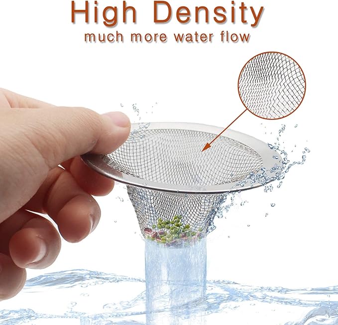 4pcs Heavy Duty Stainless Steel Slop Basket Filter Trap,3.54" Top / 1.65" Mesh Metal Sink Strainer,Perfect for Kitchen Sink/Bathroom Bathtub Wash Basin Floor Drain Balcony Drain Hole,Utility
