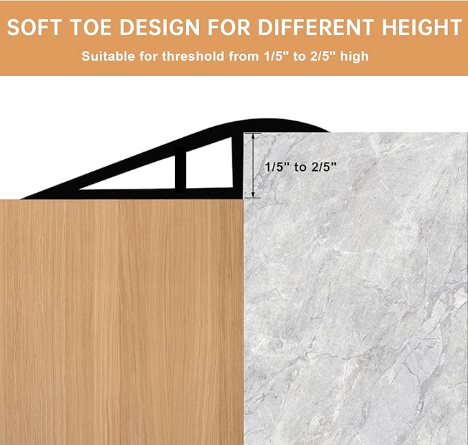 Vinyl Door Threshold Flooring Transition Strip Self Adhesive Carpet Edging Strip for Laminate Doorway Edge Threshold from 1/5" to 2/5" (Light Yellow Wood Grain, 10 Ft)