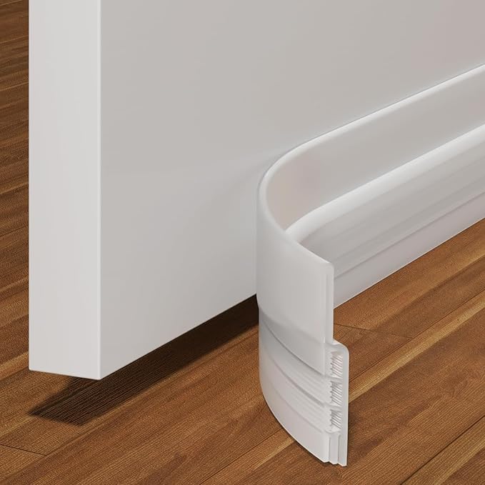 Holikme Door Draft Stopper Under Door Draft Blocker Insulator Doors Sweep Weather Stripping Noise Stopper Strong Adhesive, Transparent
