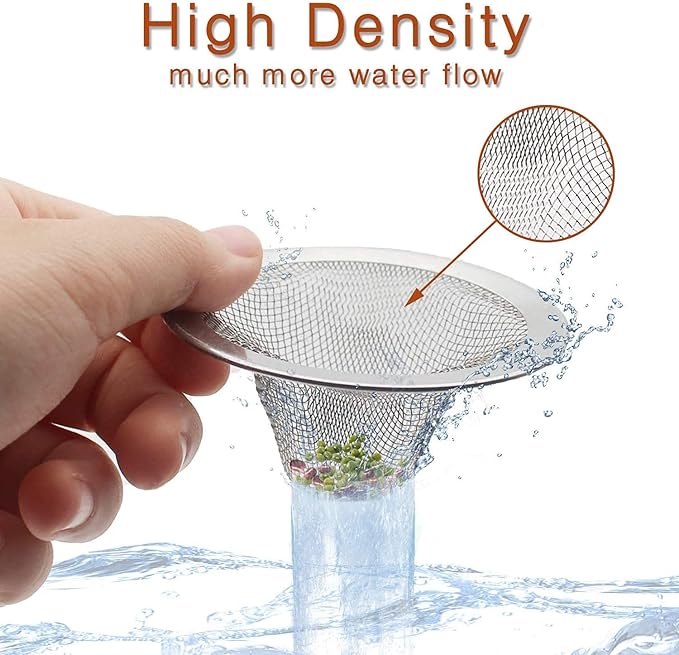 40pcs Heavy Duty Stainless Steel Slop Basket Filter Trap, 2.75" Top / 1" Mesh Metal Sink Strainer,Perfect for Kitchen Sink/Bathroom Bathtub Wash basin Floor drain balcony Drain Hole,Utility