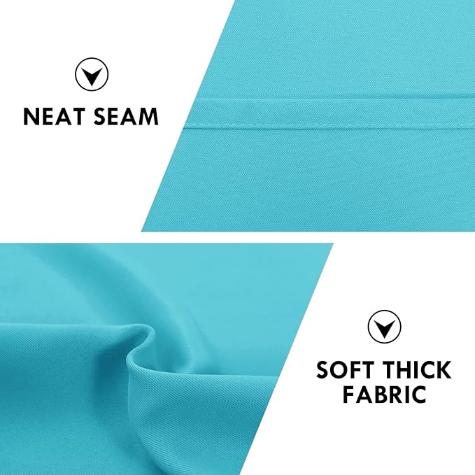 DWCN Blackout Curtains for Bedroom – Thermal Insulated Room Darkening Drapes for Living Room, Turquoise, W 42 x L 84 Inch, Set of 2 Rod Pocket Curtain Panels