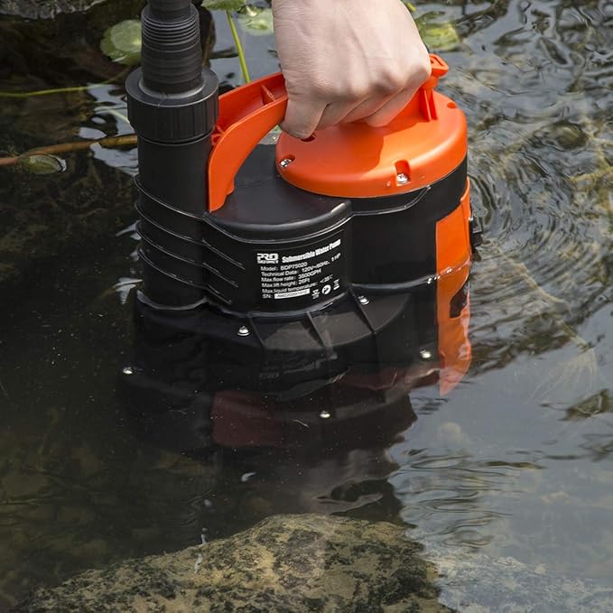 Sump Pump, Prostormer 3500 GPH 1HP Submersible Clean/Dirty Water Pump with Build-in Float Switch for Pool, Pond, Garden, Flooded Cellar and Irrigation