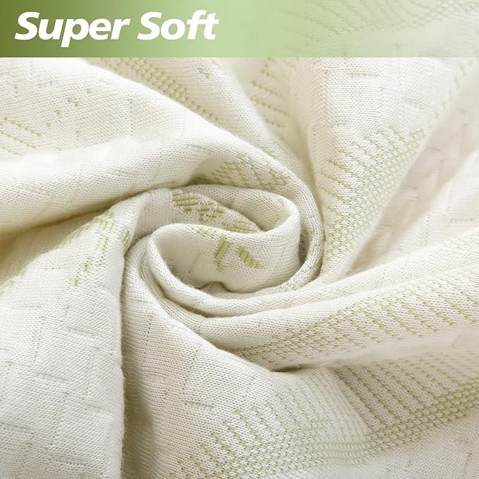 California King Mattress Protector Waterproof Mattress Pad Washable Bamboo Rayon Mattress Cover Breathable Noiseless Bed Protector 5" - 21'' Elastic Fitted Deep Pocket