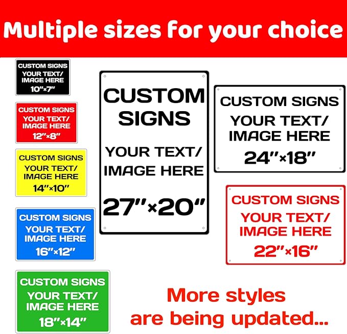 Custom Aluminum Weatherproof Metal Sign - Multiple Sizes, Personalized Text & Picture - Hazard, Garden, Door & Business Signs