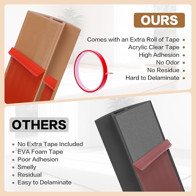 Floor Transition Strip Vinyl Door Threshold Ramp Self Adhesive Carpet Edging Strip Doorway Edge Trim, Overlap Edge Reducer for Laminate Carpet, Floor, Tile (Orange Oak, 3/5" to 4/5", 6.6Ft)