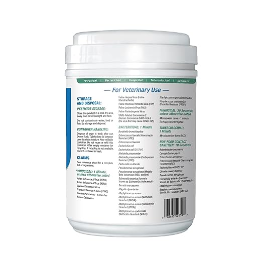 REScue One-Step Disinfectant Cleaner & Deodorizer Wipes for Vet Use – Cleaner for Kennels, Litter Boxes, Vet Offices, Pet Grooming Surfaces, Pet Items – Wipes Canister, 160-Count (Pack of 1)