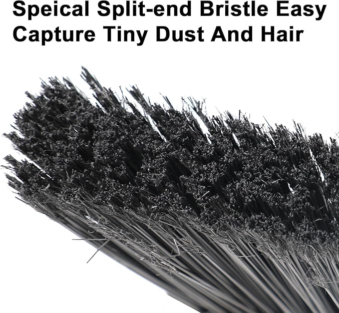 3PCS Heavy Duty Angle Broom, Long Pole Brooms for Indoor, Outdoor Sweeping, Kitchen to Courtyard, Black