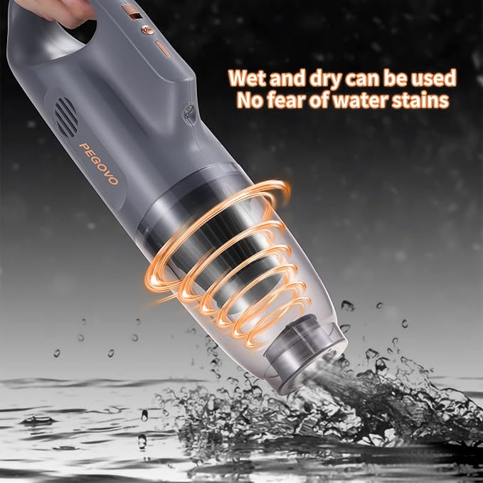 Handheld Vacuum Cordless Car Vacuum Portable, Cordless Handheld Vacuum Cleaner with Fast Charging Long Runtime Washable Filter,10KPA High Power Hand Vacuum for Home, Pet Hair(Grey)