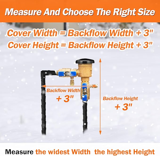 TOHONFOO Backflow Preventer Pipe Insulation Cover (5°F) - Irrigation Sprinkler Valve Insulated Pouch - Water Well Pump Cover - Sturdy 5 Layers for Winter Freeze Protection, 24" W x 26" H, Beige
