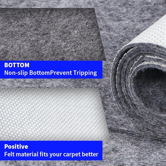 100% Waterproof Non-Slip 1/4” Extra Thick 3x5 ft Rug Pad for Large Area Rugs Durable Felt Floor Protection pad for All Floors, Suitable for Cutting. Rug Pads Keep Rugs in Place and Provide Cushioning