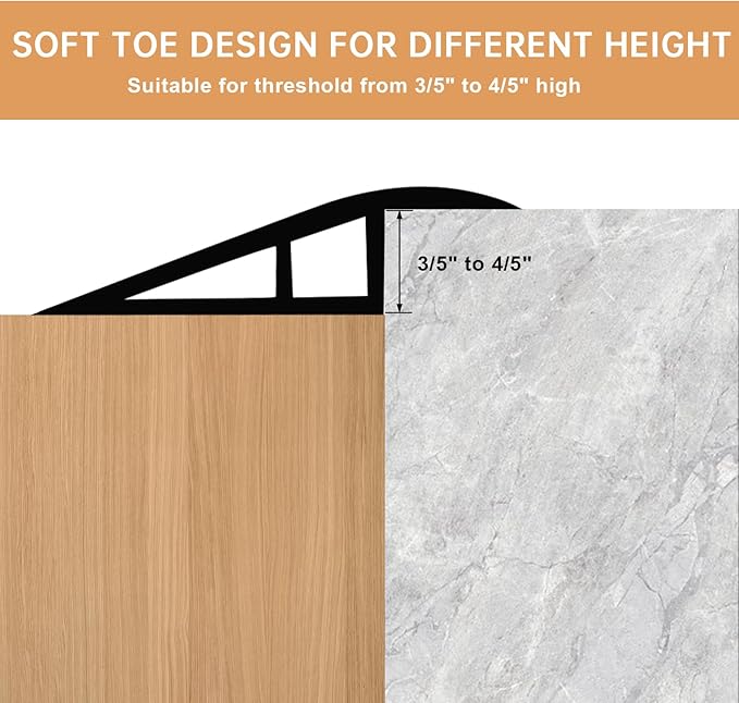 Vinyl Door Threshold Flooring Transition Strip Self Adhesive Carpet Edging Strip for Laminate Doorway Edge Threshold from 3/5" to 4/5" (Light Yellow Wood Grain, 3.3 Ft)