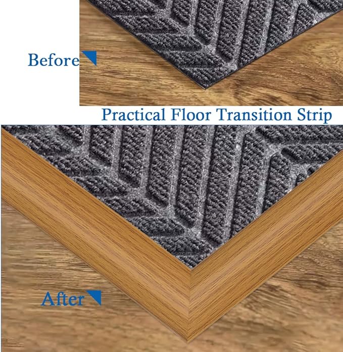Floor Transition Strip Self Adhesive Carpet & Flooring Transitions Edging Trim Strip PVC Threshold Transitions Suitable for Threshold Height Less Than 5mm (10Ft, Wood Grain Light Brown-New)