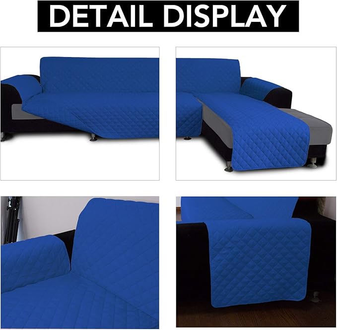 Easy-Going Sofa Slipcover L Shape Sofa Cover Sectional Couch Cover Furniture Protector Mat for Pets Dog Cat (Small, ClassicBlue/ClassicBlue)