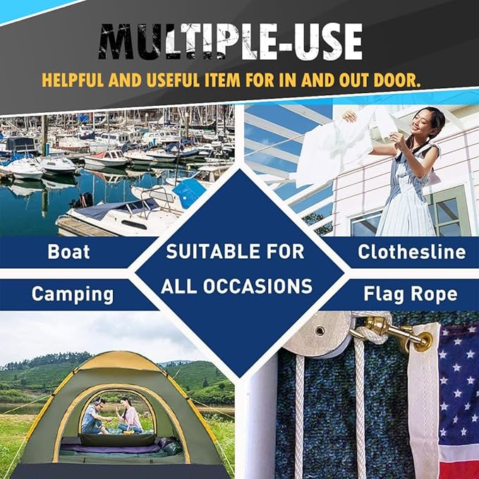 PerkHomy Cotton Rope 3/16" (5mm) 100 ft Multi Purpose Utility Diamond Braided Cord, Natural Cotton for Clothes Line Camping Crafting Flag Pole, Lemon Yellow