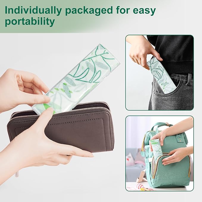 30 Pack Toilet Seat Covers Disposable, Kids, and Adults, Individually Wrapped for Travel, Large Waterproof Potty Covers for Toddlers, Toddler Potty Training for Public Restroom, Airplane, Trip - Leaf
