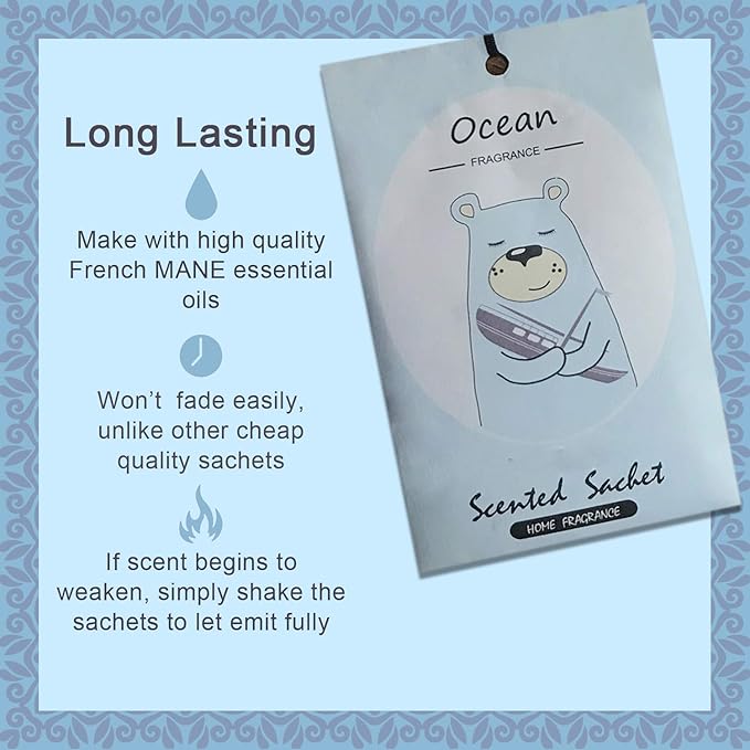14 Packs Scented Sachets for Drawers and Closets Lavender, Rose, Jasmine, Ocean, Vanilla, Sandalwood, Gardenia 7 Scent