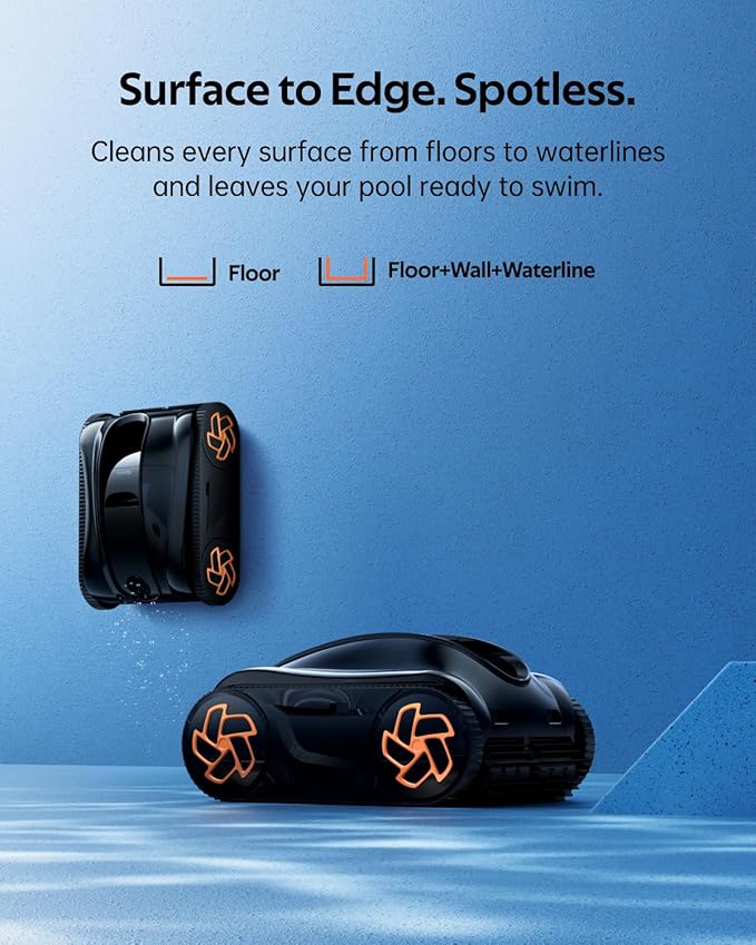 (2025 Upgrade) iGarden Pool Cleaner K80, 8H Runtime, Robotic Cordless Pool Vacuum, Smart Navigation, Touchscreen, 200% Turbo Suction, 4L Debris Basket, Self-Parking, for Above & In-Ground Pools